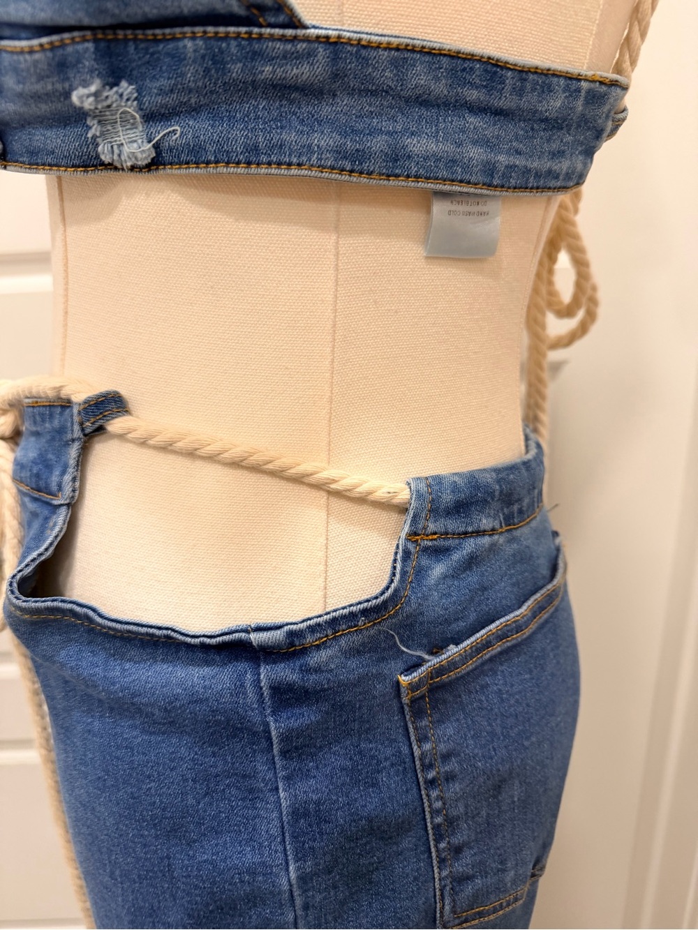 Athina Blue Denim Two-Piece Set NWT - Picture 11 of 16